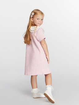 Bebe Yaka Ekose K?z ?ocuk Elbise