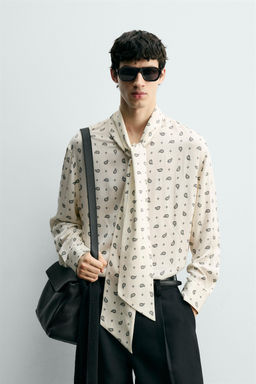 PAISLEY PRINT SHIRT WITH TIED DETAIL - Zara фото 2
