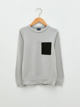 Bisiklet Yaka Basic Uzun Kollu Erkek ?ocuk Triko Kazak