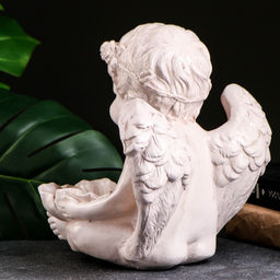 Фигура-подсвечник гипс Ангел с кувшинкой, 23?23?27 см, состаренный - Хорошие сувениры фото 4