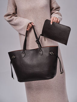 Сумка кожаная шоппер Deboro 30890 темно-коричневая