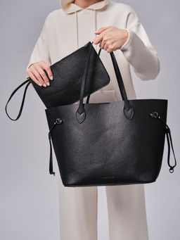 Сумка кожаная шоппер Deboro 30890 черная