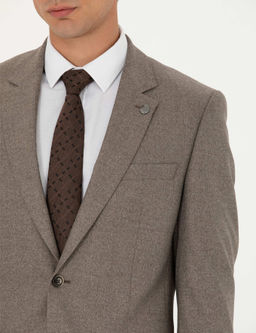 A__k Kahverengi Slim Fit Tak_m Elbise