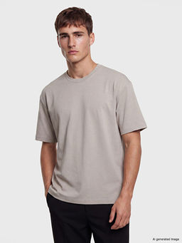 Relax Fit Bisiklet Yaka Erkek Ti??rt