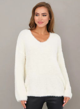 K13201 Джемпер (вязаный трикотаж) БЕЛЫЙ