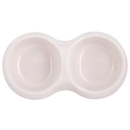 Миска для кормления животных пластмассовая 23х12,5х6,1см, двойная по 0,2л, бежевый (Россия) - Pet toys фото 2