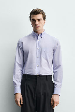 CAMISA REGULAR FIT CUADROS / Lila / Blanco - Zara фото 2