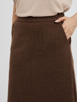 коричневая юбка длины миди с карманами - Glenfield фото 8