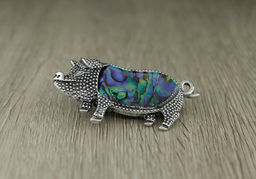 Кулон-Брошь "Фунтик" перламутр гелиотис