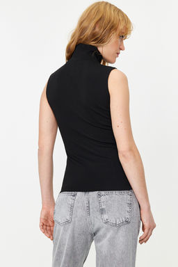 Vizon Dik Yaka Fermuarl? Fitted/Vucuda Oturan Esnek Orme Bluz TWOSS24BZ00070 - Trendyolmilla фото 13