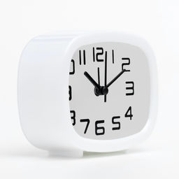 Будильник, дискретный ход, 10×8×4 см, от батарейки АА, белый