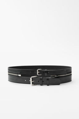 ZIP WAIST BELT WITH DOUBLE BUCKLE - Zara фото 3