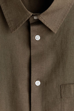 Camisa en mezcla de lino Relaxed Fit - H&m фото 12