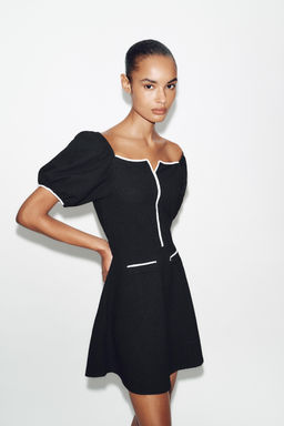CONTRAST BOUCL_ DRESS - Zara фото 2