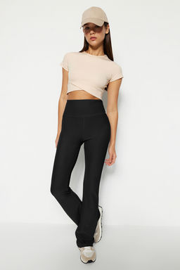 TRENDYOLMILLA Siyah Fitilli Ispanyol Paca Yoga Orme Spor Tayt TWOAW23TY00011 фото 9