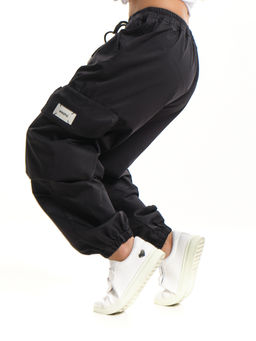 Джоггеры карго брюки унисекс 33-67077 черный - Mini maxi фото 4