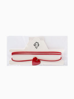 Чокер на нити с кулоном "Сердце" L=150см, цвет красный в золоте