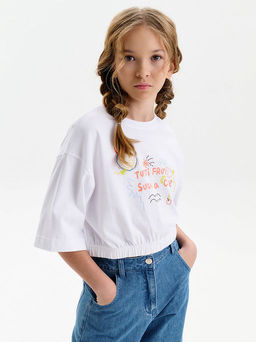 PELICAN, футболка-топ для девочек, Белый фото 3