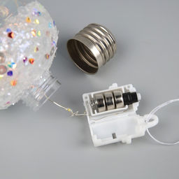 Ёлочный шар Жёлудь, 12х7 см, 4 LED, от батареек, свечение тёплое белое - Luazon lighting фото 3