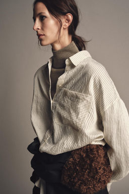 ZW COLLECTION STRIPED FLOWING SHIRT