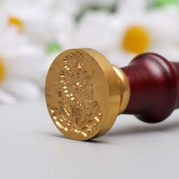 Печать для сургуча с деревянной ручкой «Ландыши», 9×2.5×2.5 см