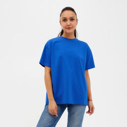 Футболка женская MINAKU OVERSIZE FIT, цвет электрик, размер 42