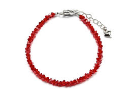 Браслет из циркона огранка 4мм цвет алый, 18см