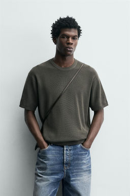 CAMISETA PUNTO PERLADO / Gris oscuro