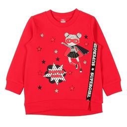 CRB wear/CWK 62502 Платье модель туника для девочки, красный/Ex.Cherubino фото 2