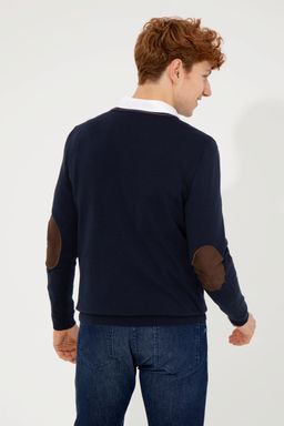 U. S. Polo Assn Мужской темно-синий базовый свитер - U.s. polo assn фото 5