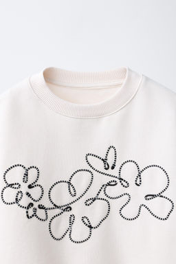 SUDADERA FLOR CORD?N / Crudo - Zara фото 4