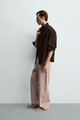 JEANS RELAXED FIT ESTAMPADO RAYAS / Rosa - Zara фото 4