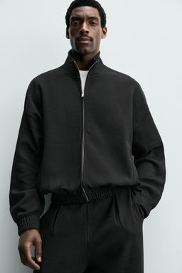 SUDADERA INTERLOCK CREMALLERA / Negro - Zara фото 5