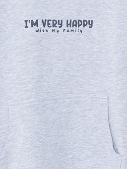 Bisiklet Yaka Bask?l? Erkek Bebek Sweatshirt ve E?ofman Alt 2li Tak?m