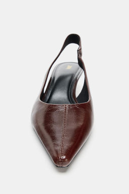 LEATHER SLINGBACK HEELS - Zara фото 6