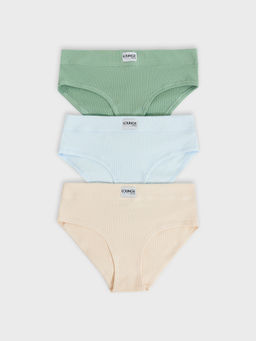 Цена за 2 штуки! Трусы женские слипы мультипак (3 шт.) в бежевом и зеленом цвете - Mark formelle фото 9