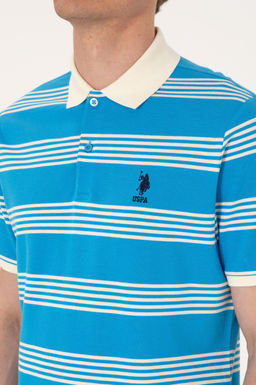 Erkek Regular Fit Polo Yaka Turkuaz _izgili Ti__rt Sepette S_rpriz _ndirim - U.s. polo assn фото 7