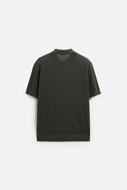 PERFORATED TEXTURED KNIT POLO SHIRT - Zara фото 7