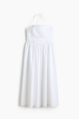 Vestido de algod?n con tirantes de lazo