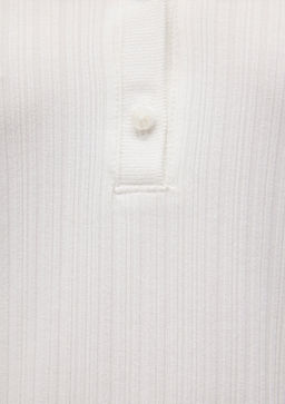 Beyaz Polo Tisort - Mavi фото 6