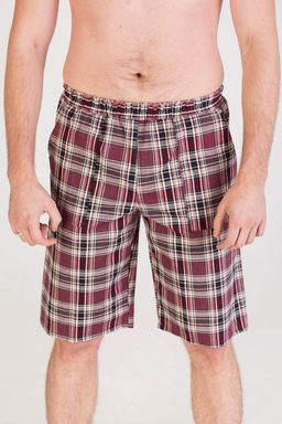 Шорты мужские из бязи Шотландка синий микс