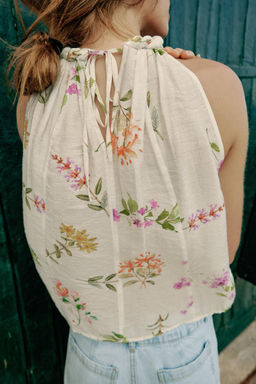 TOP HALTER ESTAMPADO FLORAL / Multicolor - Zara фото 5