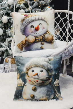 Наволочка декоративная новогодняя 2 шт 3D эффект велюр