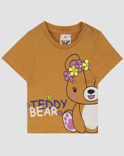 Джемпер с коротким рукавом для девочки 51346 Охра* 399 Lets go