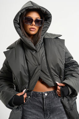 Куртка утепленная со съемным капюшоном торф