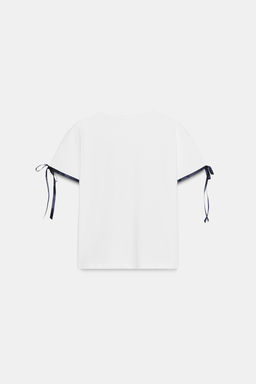 T-SHIRT WITH CONTRAST BOWS - Zara фото 16