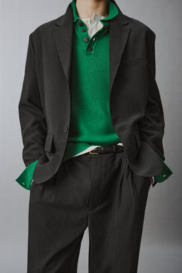 PANTAL?N TRAJE RELAXED FIT / Antracita oscuro - Zara фото 6