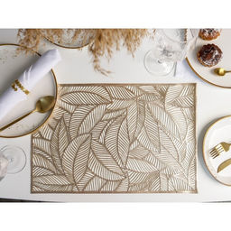 Цена за 12 шт. Салфетка сервировочная на стол Доляна Листопад, 4530 см, цвет золотой  фото 4