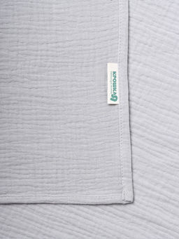 Полотенце - уголок муслиновое «Крошка Я», 75×75 см, хлопок 100%, серо-голубое