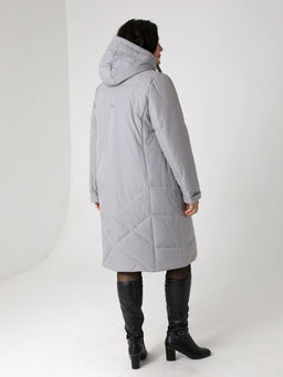 24418 Пальто серо-голубой - Dizzyway фото 12